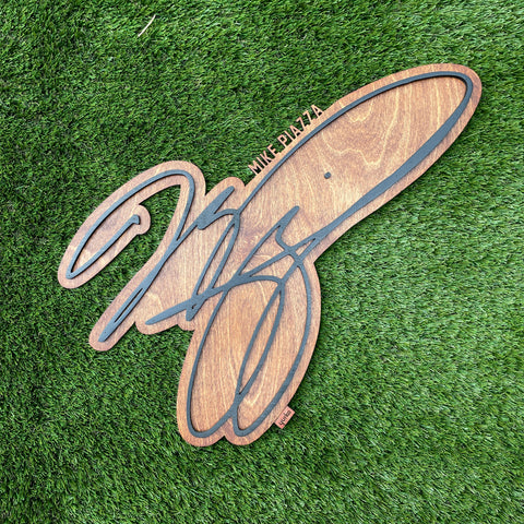 Mike Piazza Signature Wall Wood Sign